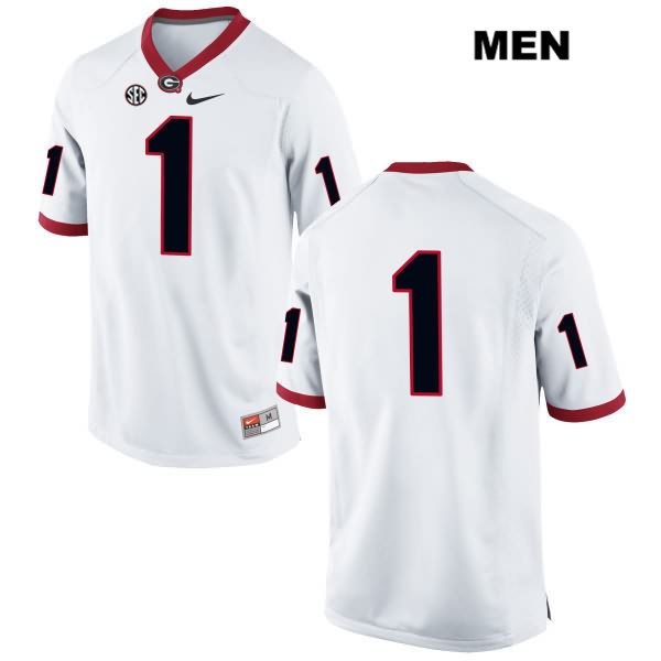 Georgia Bulldogs Men's Justin Fields #1 NCAA No Name Authentic White Nike Stitched College Football Jersey VQO0156BR